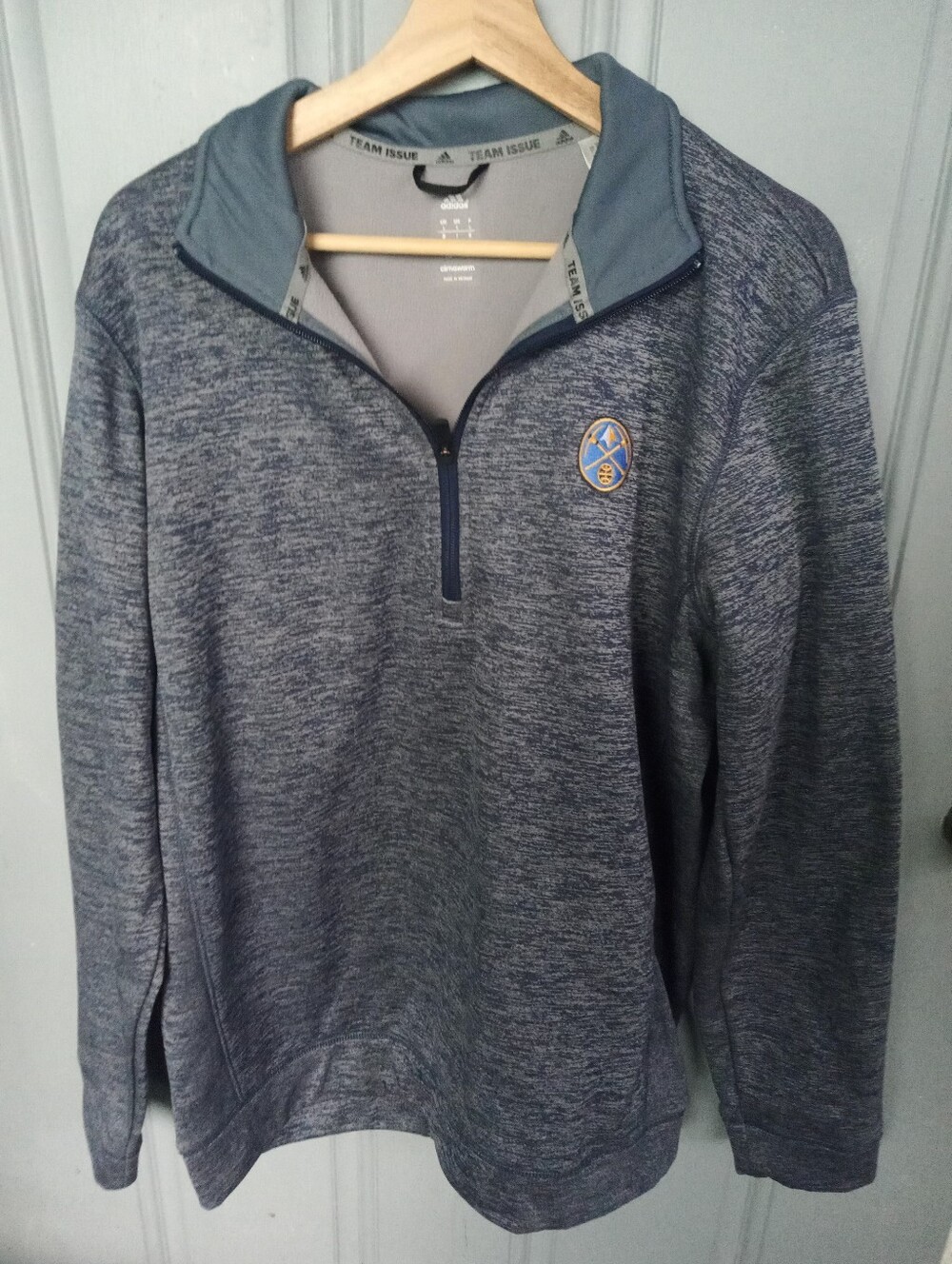Denver Nuggets Men's Team Gear Heathered Gray Quarter-Zip Pullover Fleece Jacket